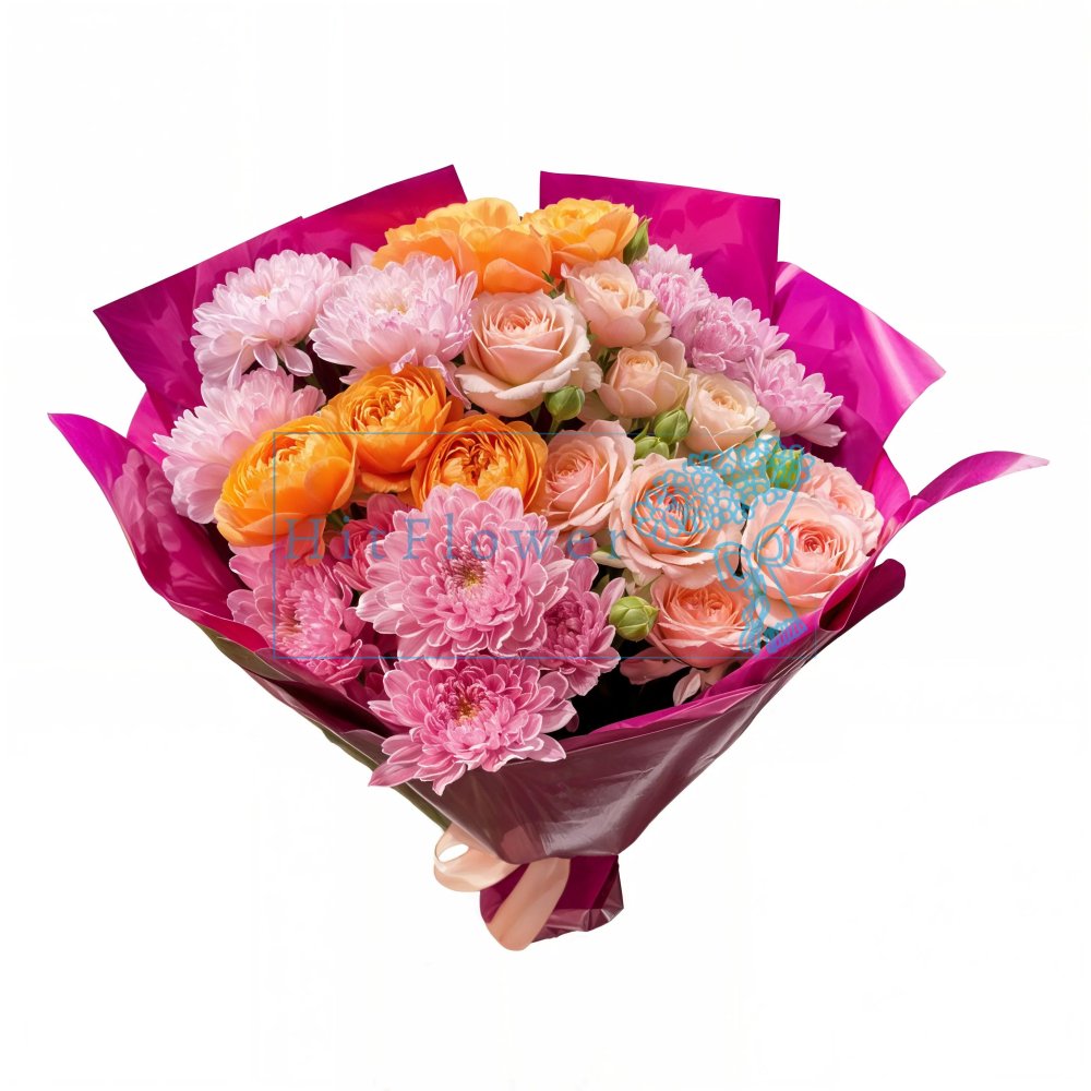 Букет цветов из: Розы и Хризантемы